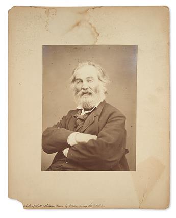 (WHITMAN, WALT.) Brady, Matthew; photographer. Pair of large-format Civil War-era photographs of Walt Whitman.